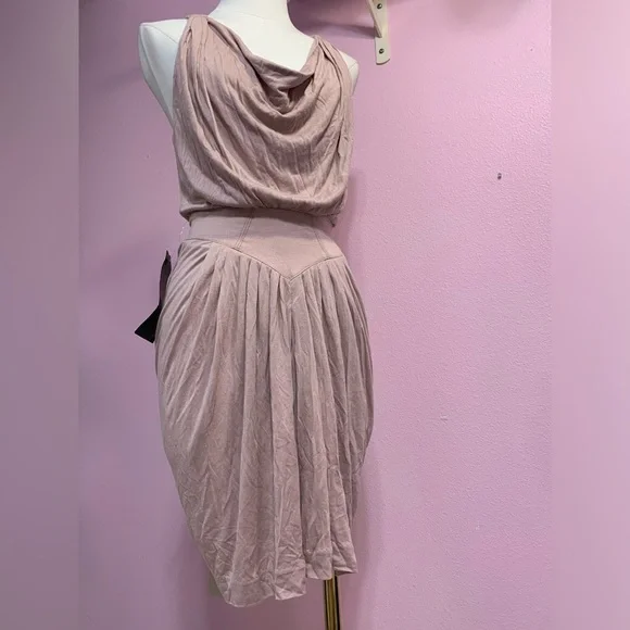 VTG bebe Blush Draped Mini Dress - Picture 3 of 14